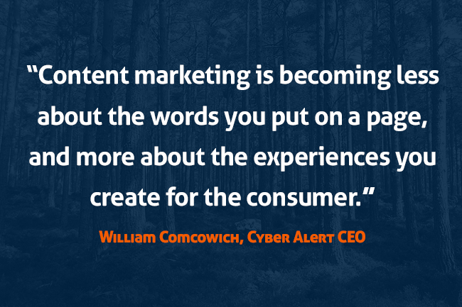 Content marketing is experiences
